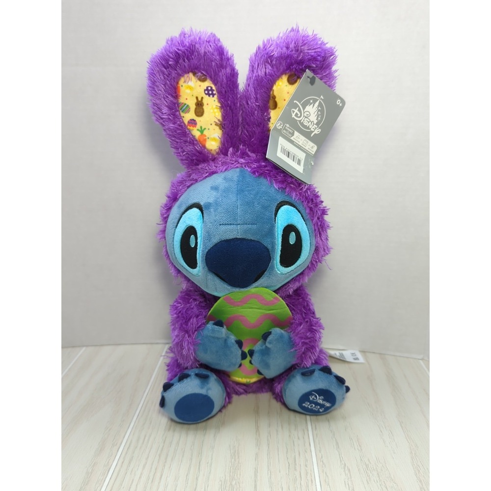 Disney Purple Easter Bunny Stitch 2024 plush‎ Lilo & STITCH  holding egg